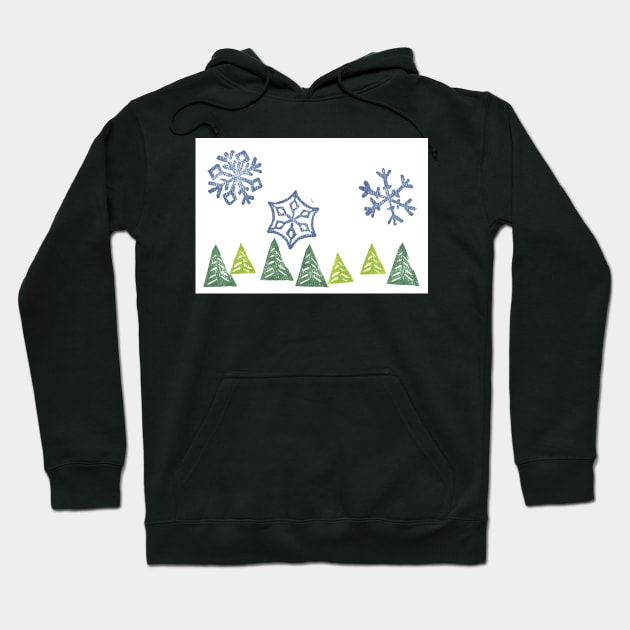 Snowy Trees Hoodie by ellenmueller